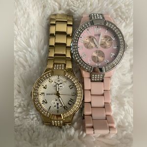 Y2K - 2 Guess Watches - One Gold and One Pink